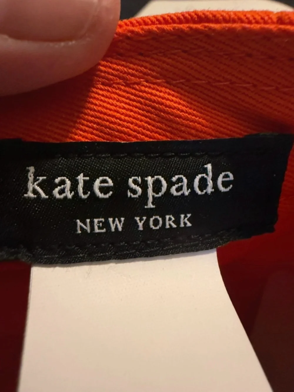 NWT Kate Spade New York Embroidered Spade Logo Baseball Cap Hat Vibrant Orange